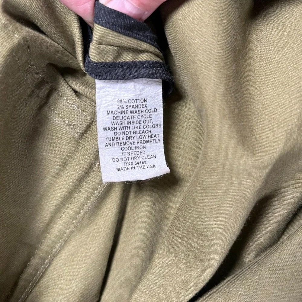 Elliott Lauren Olive Utility Jacket Womens 6 USA Made Button Front Coat